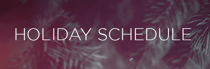 Holiday Schedule – 2023